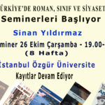 Türkiye'de roman, sınıf ve siyaset seminerleri 26 Ekim'de başlıyor