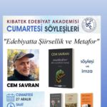 Kıbatek Edebiyat Akademisi Cumartesi Söyleşileri konuğu Cem Savran