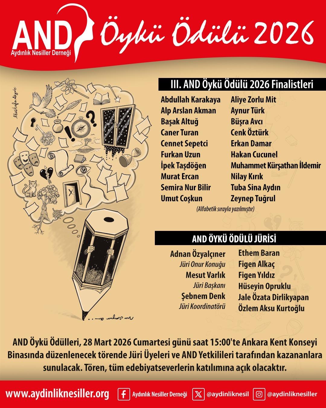 AND Öykü Ödülü 2026 Finalistleri belli oldu
