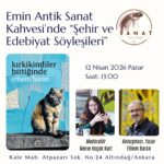 Emin Antik Sanat Kahvesi'nde Şehir ve Edebiyat Söyleşileri konuğu Ethem Baran