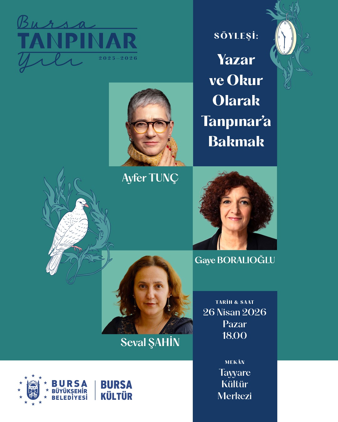 Yazar ve Okur Olurak Tanpınar’a Bakmak 26 Nisan’da