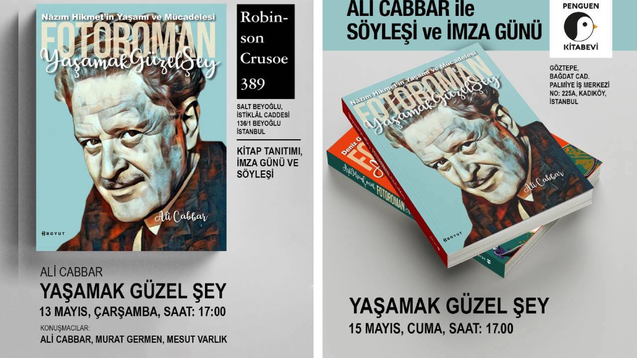 Ali Cabbar Beyoğlu ve Göztepe’de okurlarıyla bir araya gelecek