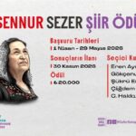 2026 Yılın Yazarı Sennur Sezer Şiir Ödülü başvuruları devam ediyor