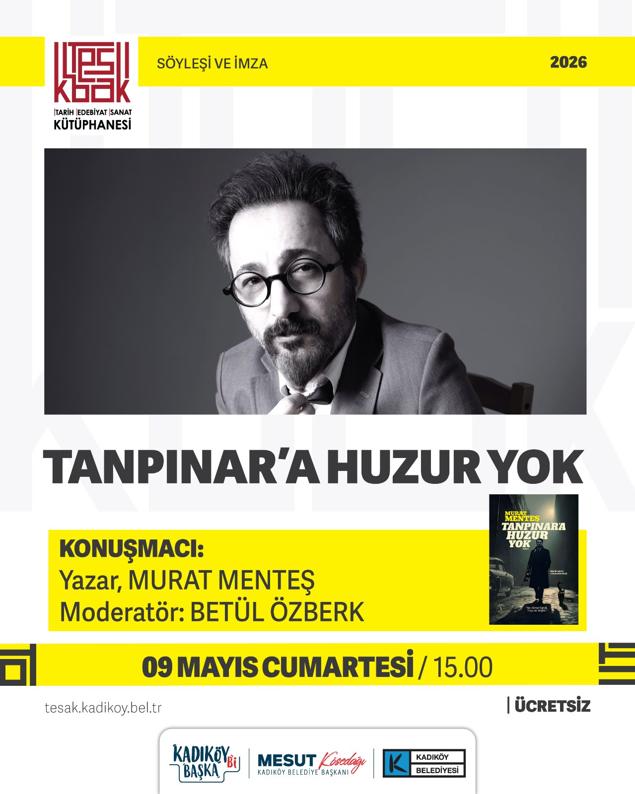 Murat Menteş, 9 Mayıs’ta Kadıköy’de okurlarıyla buluşuyor