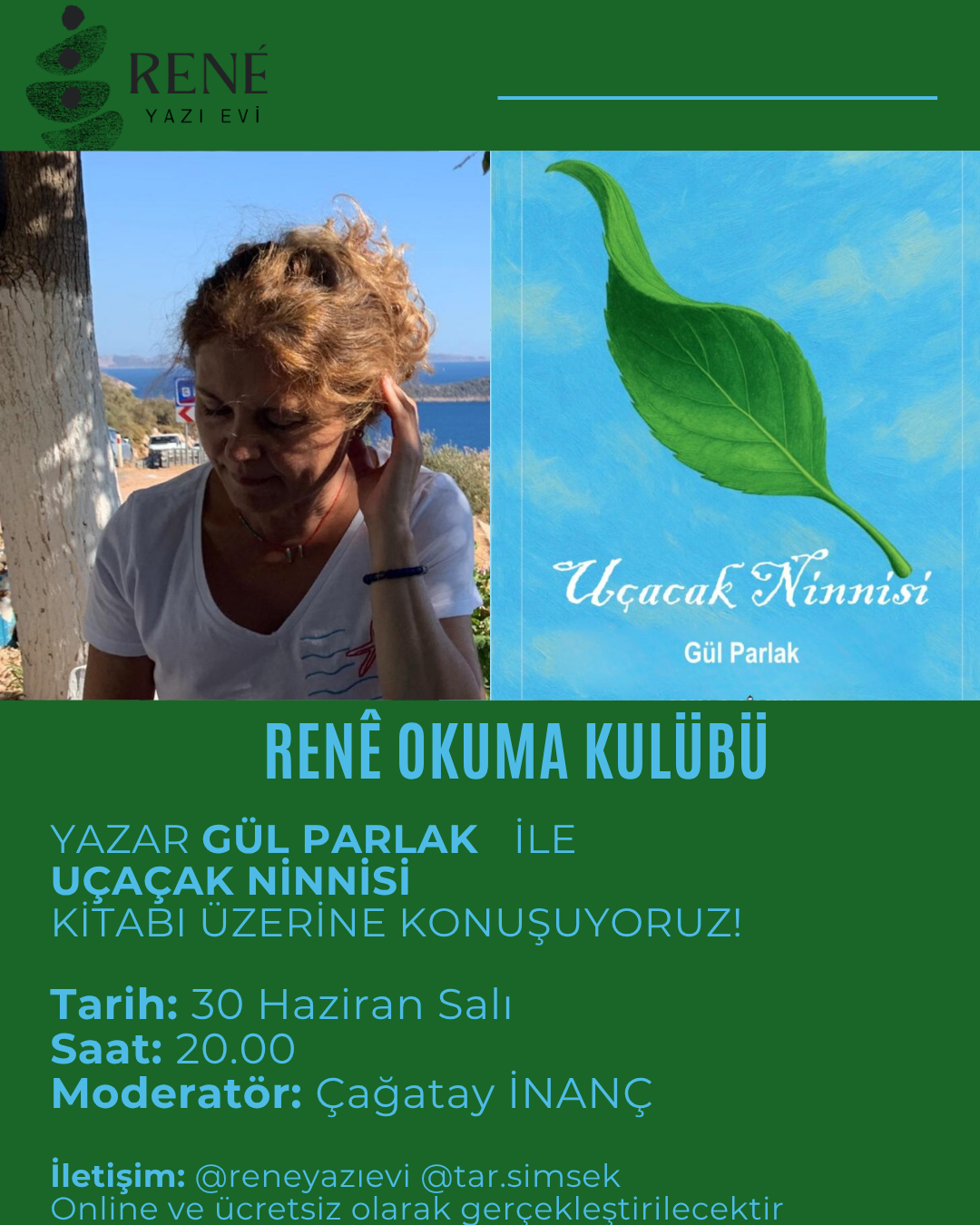 Rene Okuma Kulübü’nün 12. oturumu, Yazar Gül Parlak’ın “Uçacaksın Ninnisi” kitabı üzerine